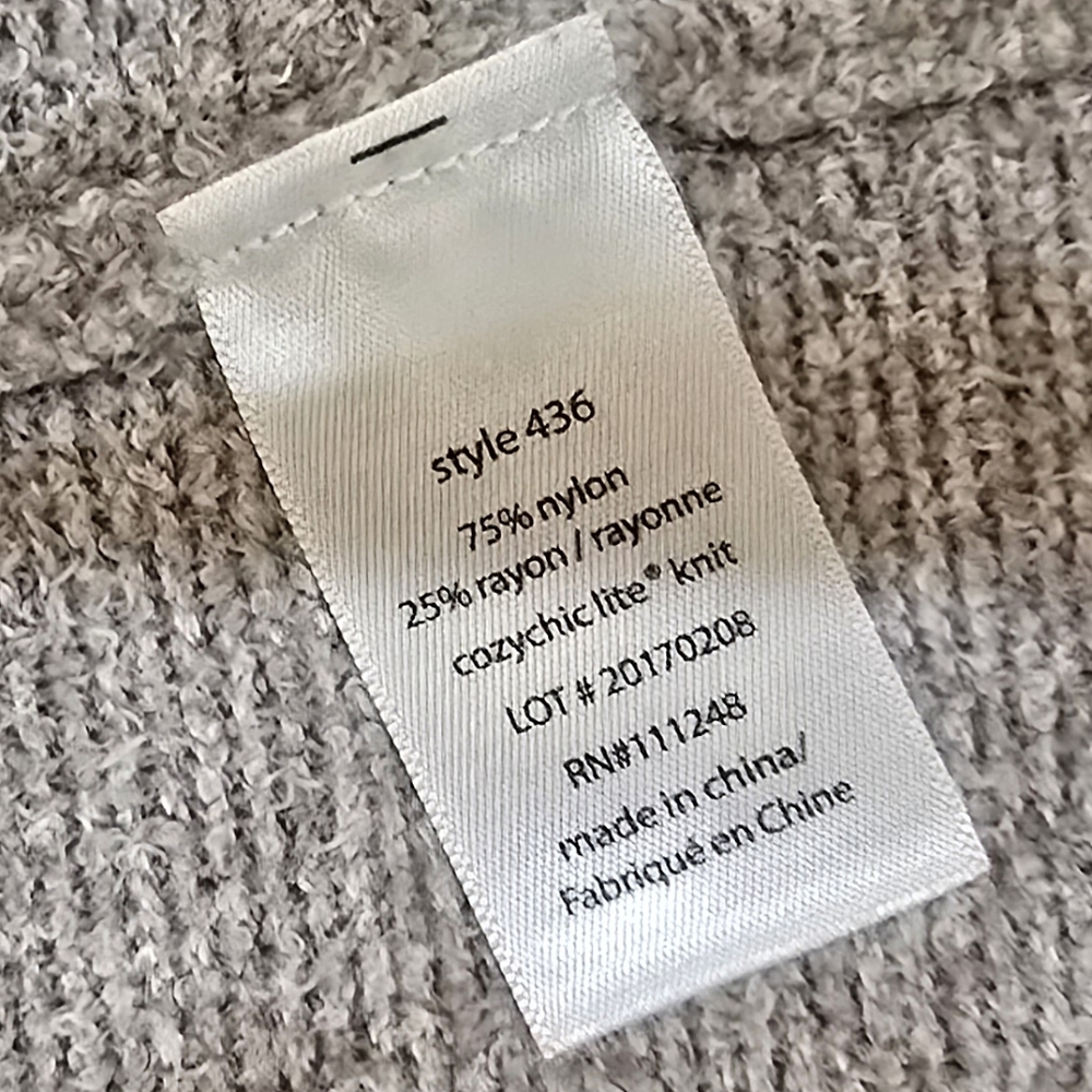 Barefoot Dreams Light Gray Open Front Cardiganare Cozychic Lite Knit Island Wrap - Picture 2 of 6
